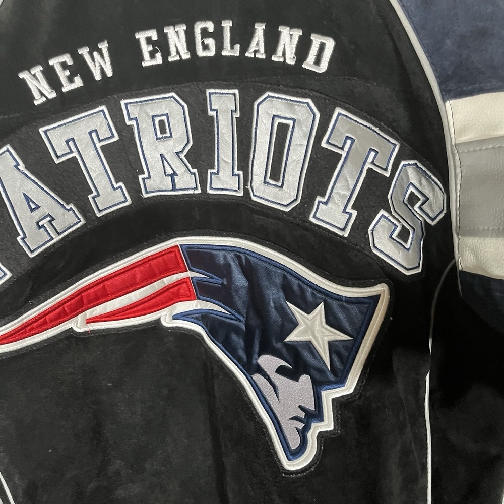 NFL Men'sNew England Patriots Suede Leather Varsity Jacket Size Large - Picture 8 of 16